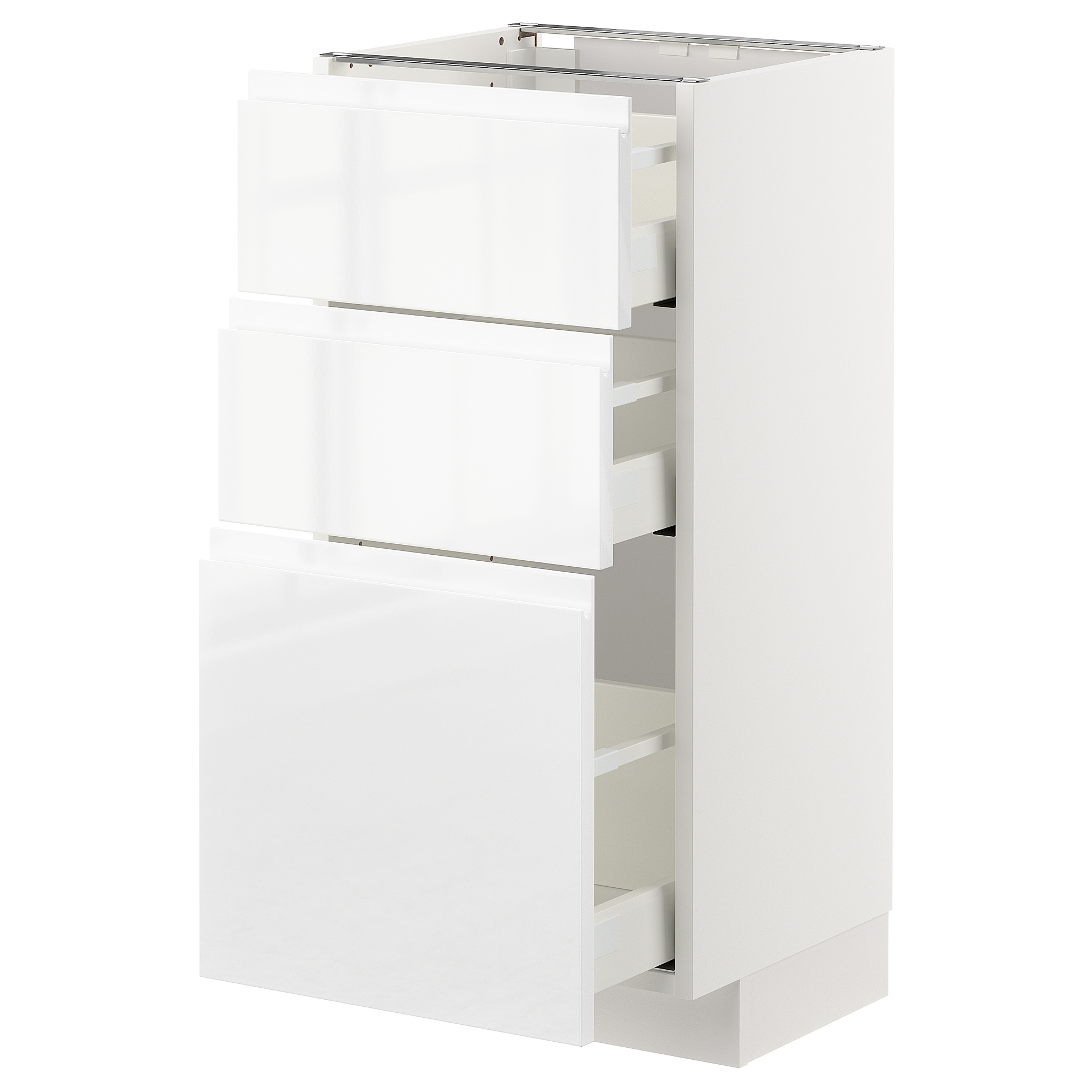 METOD base cabinet with 3 drawers