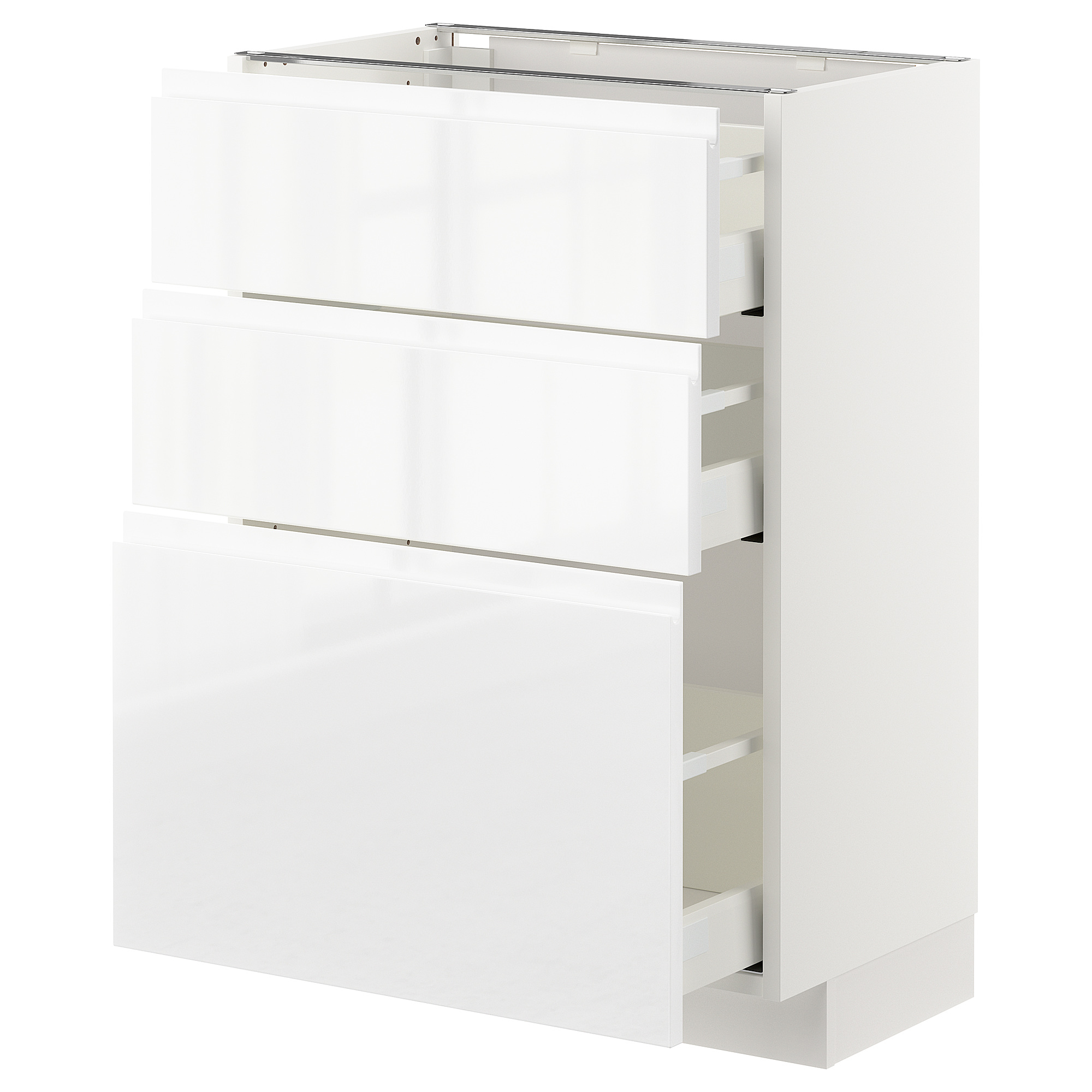 METOD base cabinet with 3 drawers