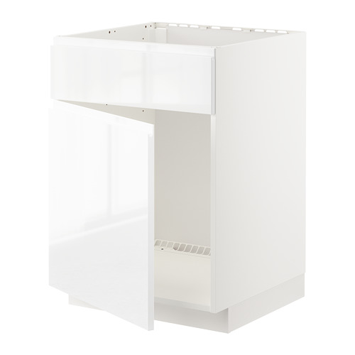 METOD - base cabinet f sink w door/front, white/Voxtorp high-gloss/white | IKEA Taiwan Online - PE669228_S4