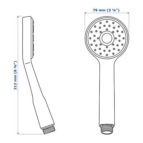 VALLAMOSSE single-spray handshower