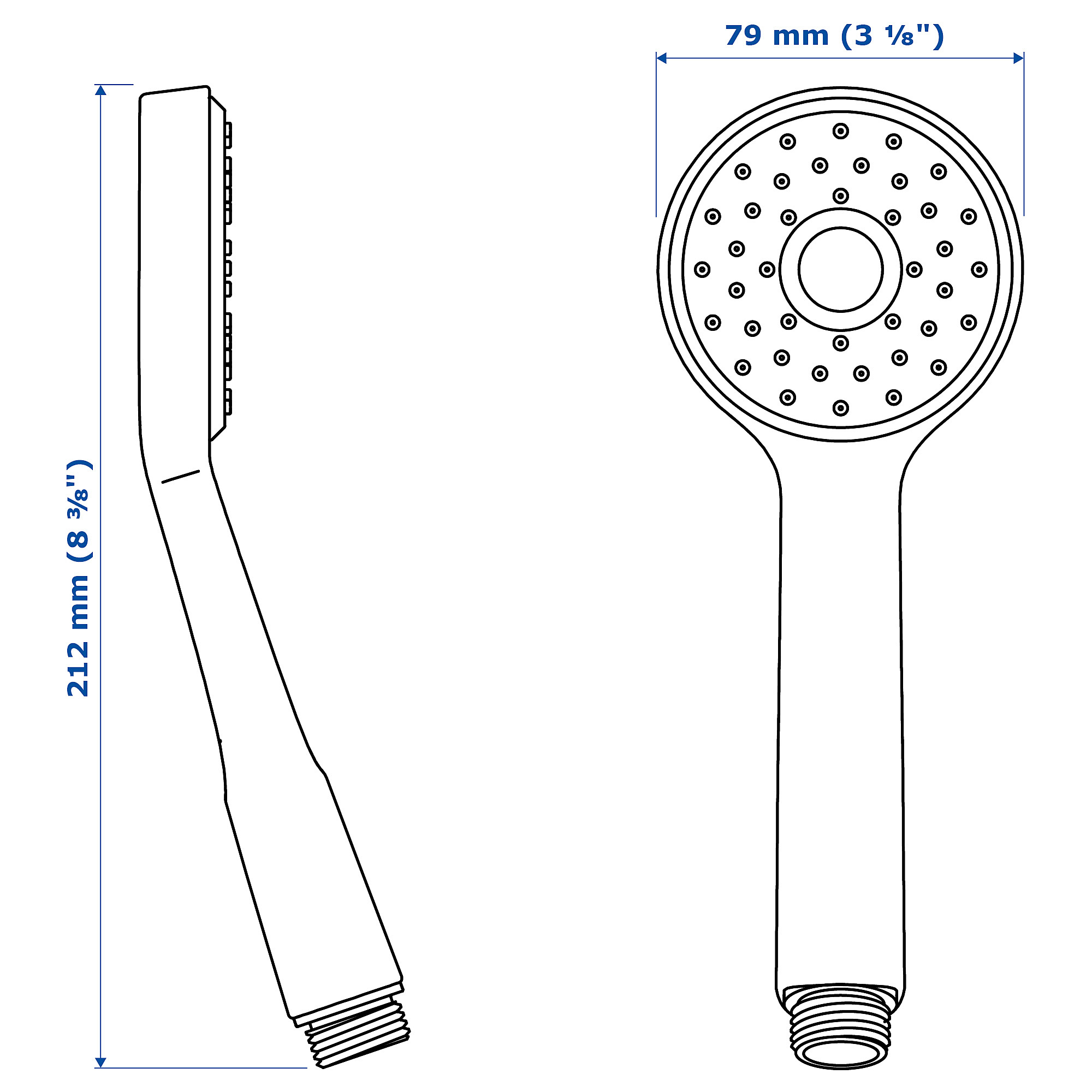 VALLAMOSSE single-spray handshower