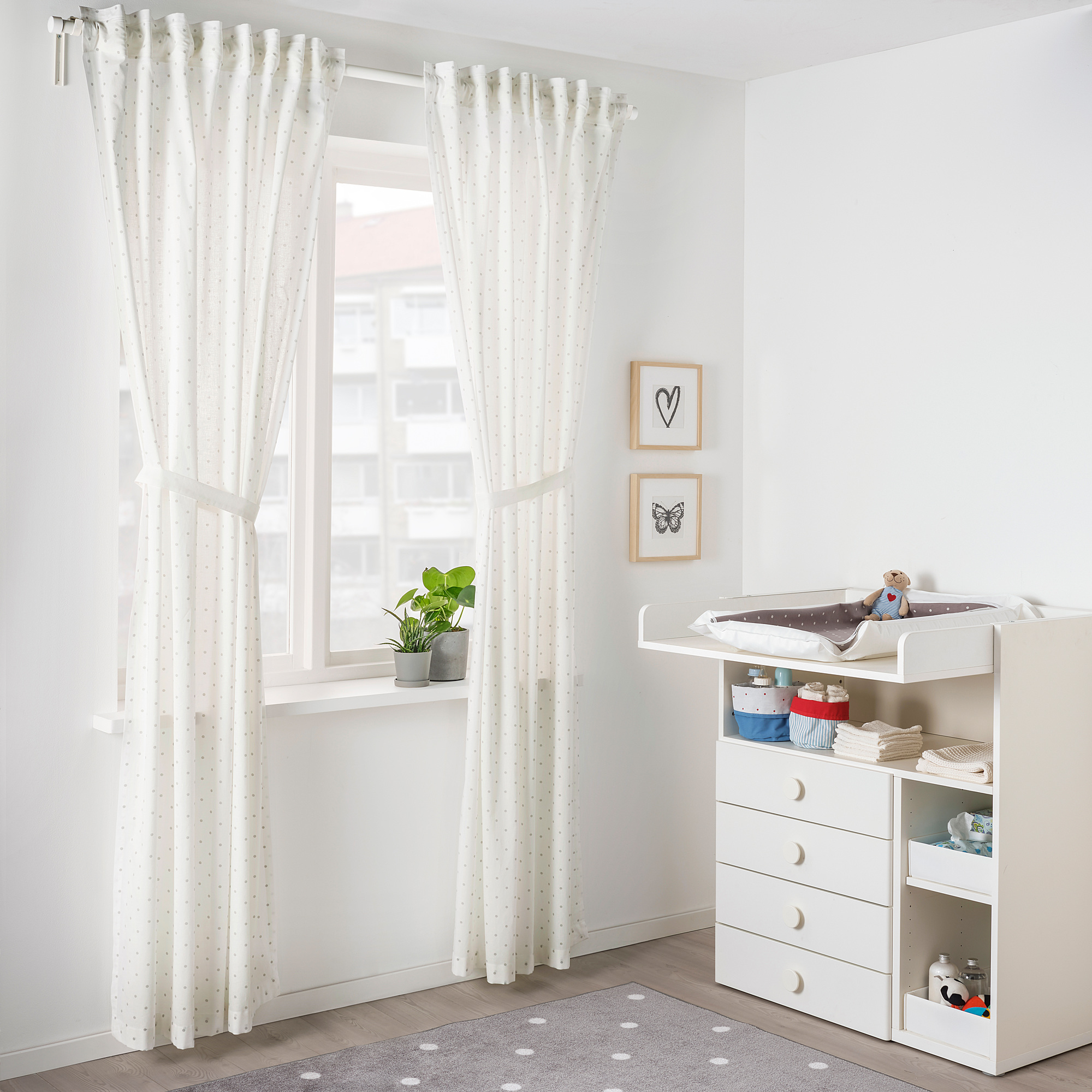 LEN curtains with tie-backs, 1 pair