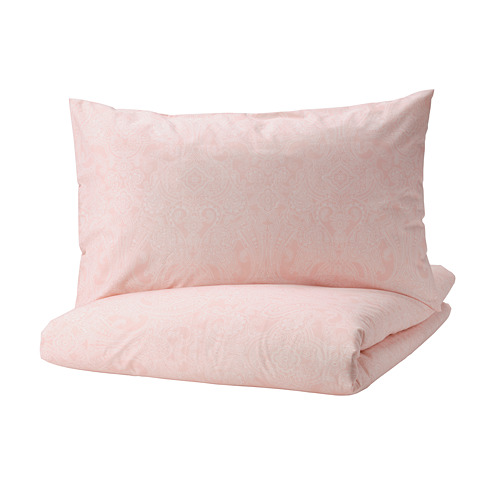 JÄTTEVALLMO - 雙人被套組, 淺粉紅色/白色 | IKEA 線上購物 - PE814071_S4