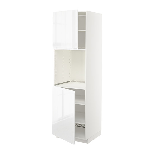 METOD - 雙門烤箱高櫃附層板, 白色/Voxtorp 高亮面 白色 | IKEA 線上購物 - PE669288_S4