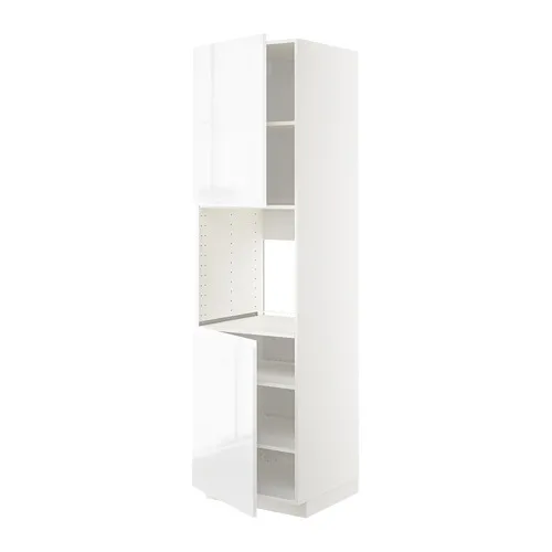 METOD - 雙門烤箱高櫃附層板, 白色/Voxtorp 高亮面 白色, 60x60x220 公分 | IKEA 線上購物 - PE669289_S4