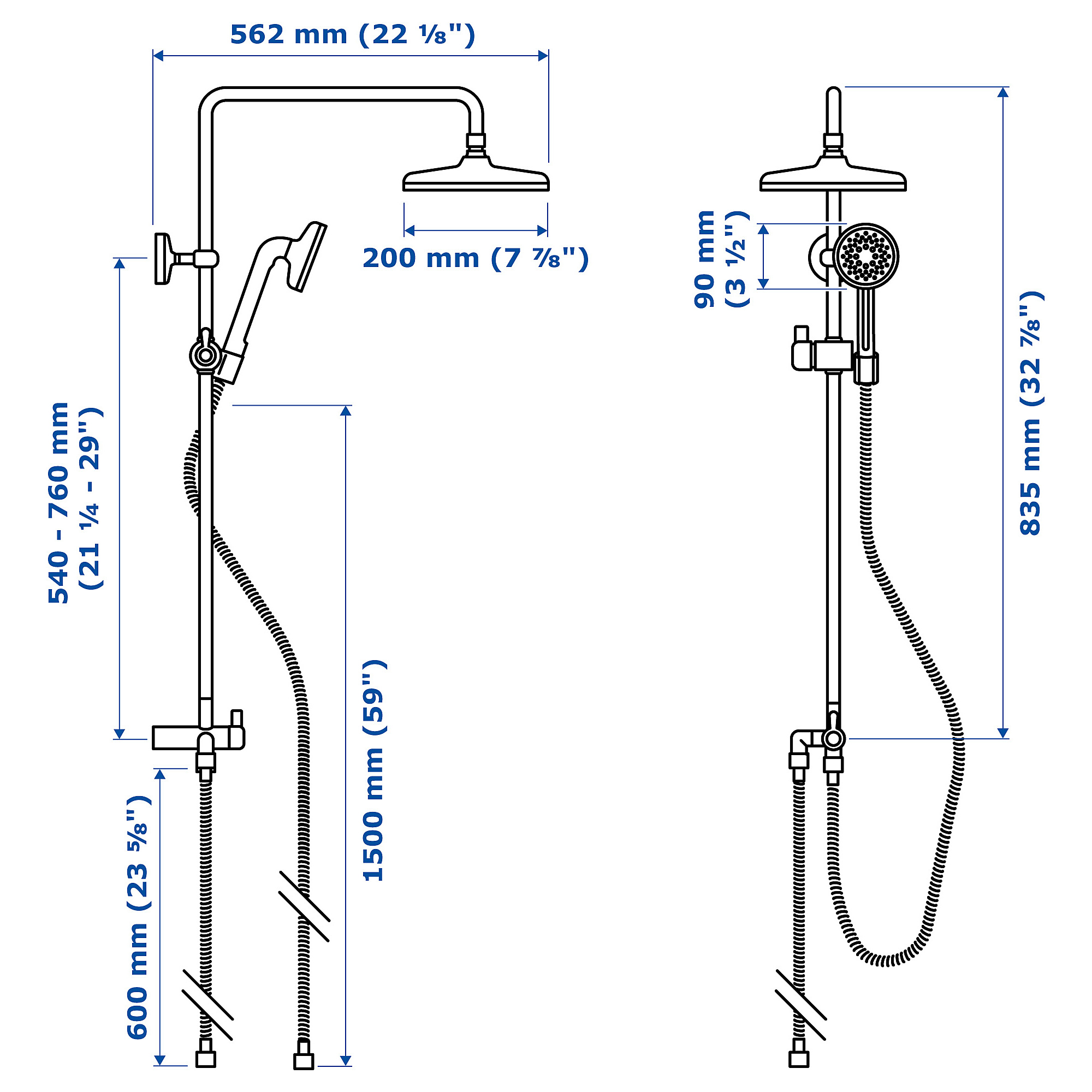 VOXNAN head/handshower kit with diverter