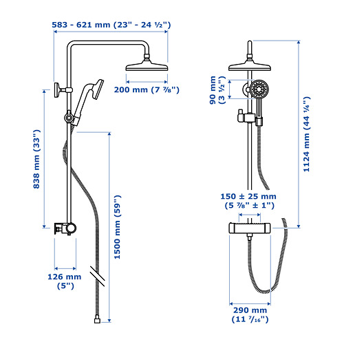 VOXNAN shower set with thermostatic mixer