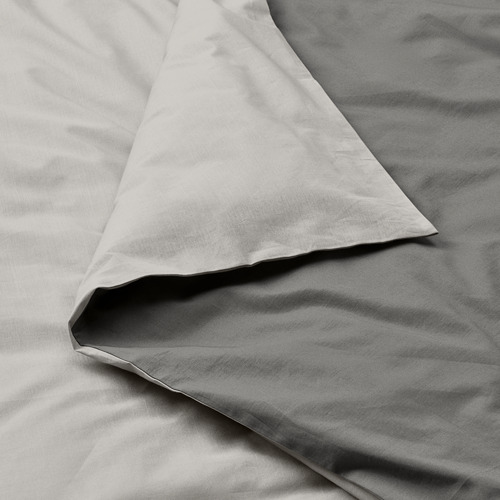 STRANDTALL - duvet cover and pillowcase, grey/dark grey | IKEA Taiwan Online - PE814107_S4