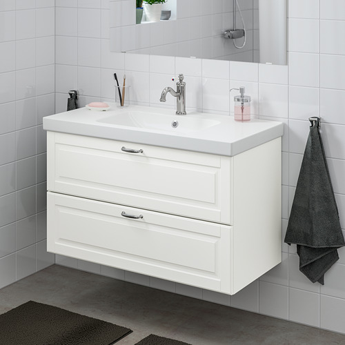 GODMORGON/ODENSVIK - wash-stand with 2 drawers, Kasjön white/Hamnskär tap | IKEA Taiwan Online - PE758986_S4