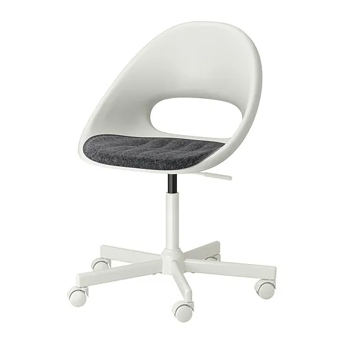 LOBERGET/MALSKÄR - 旋轉椅附椅墊, 白色/深灰色 | IKEA 線上購物 - PE857209_S4