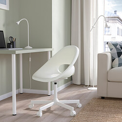 LOBERGET/MALSKÄR - 電腦椅 含升降桿, 白色/黑色 | IKEA 線上購物 - PE870604_S3