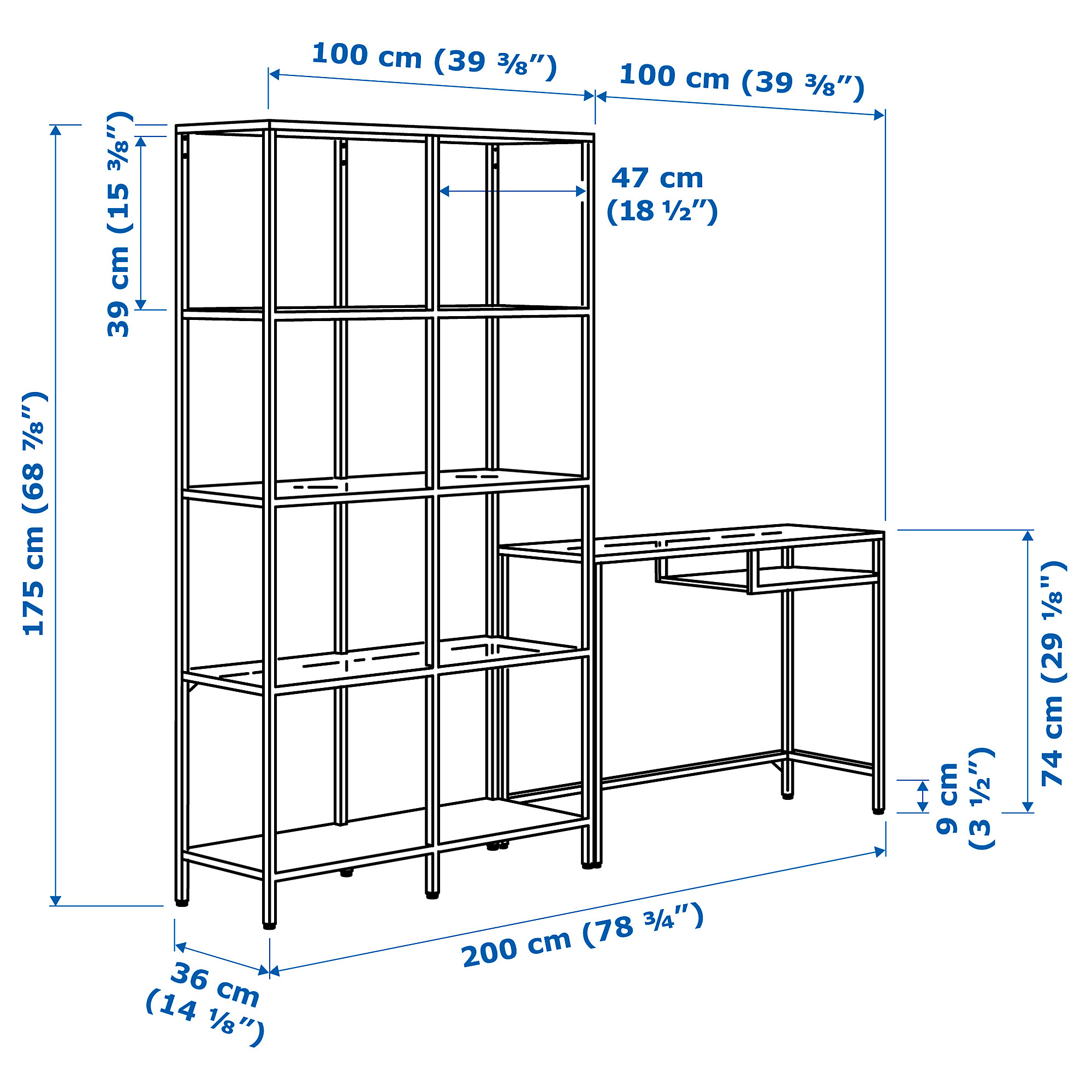 VITTSJÖ shelving unit with laptop table