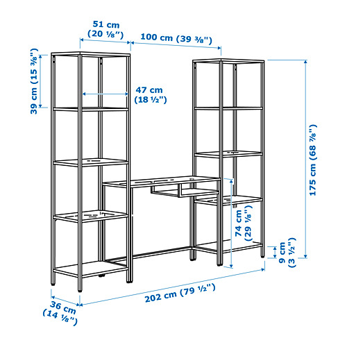 VITTSJÖ shelving unit with laptop table