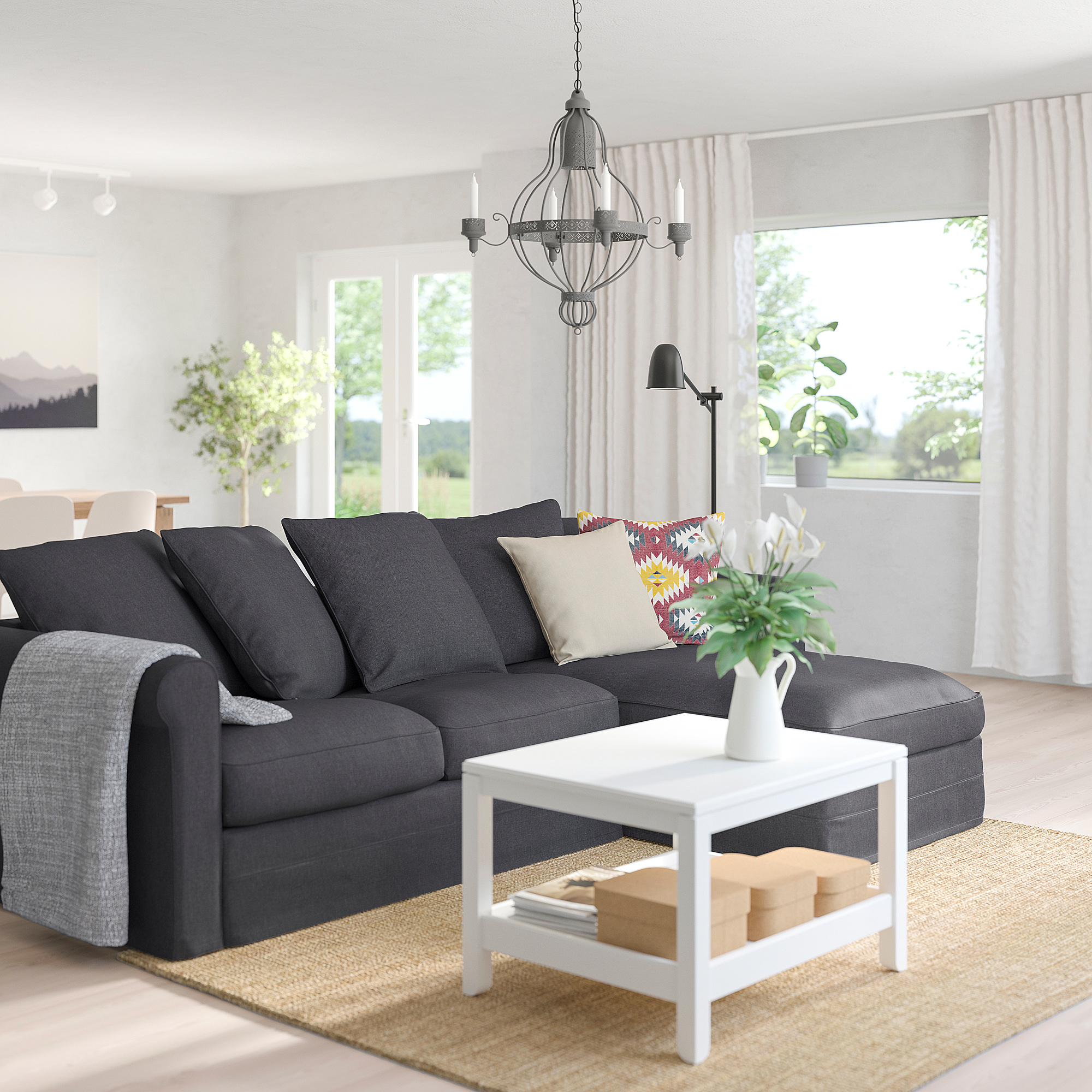 GRÖNLID 3-seat sofa with chaise longue