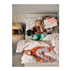 SLÄKT - ext bed frame with slatted bed base, white/birch | IKEA Taiwan Online - PE764766_S3