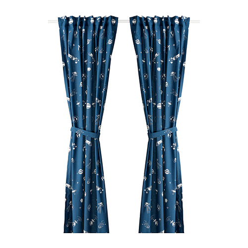 AFTONSPARV curtains with tie-backs, 1 pair