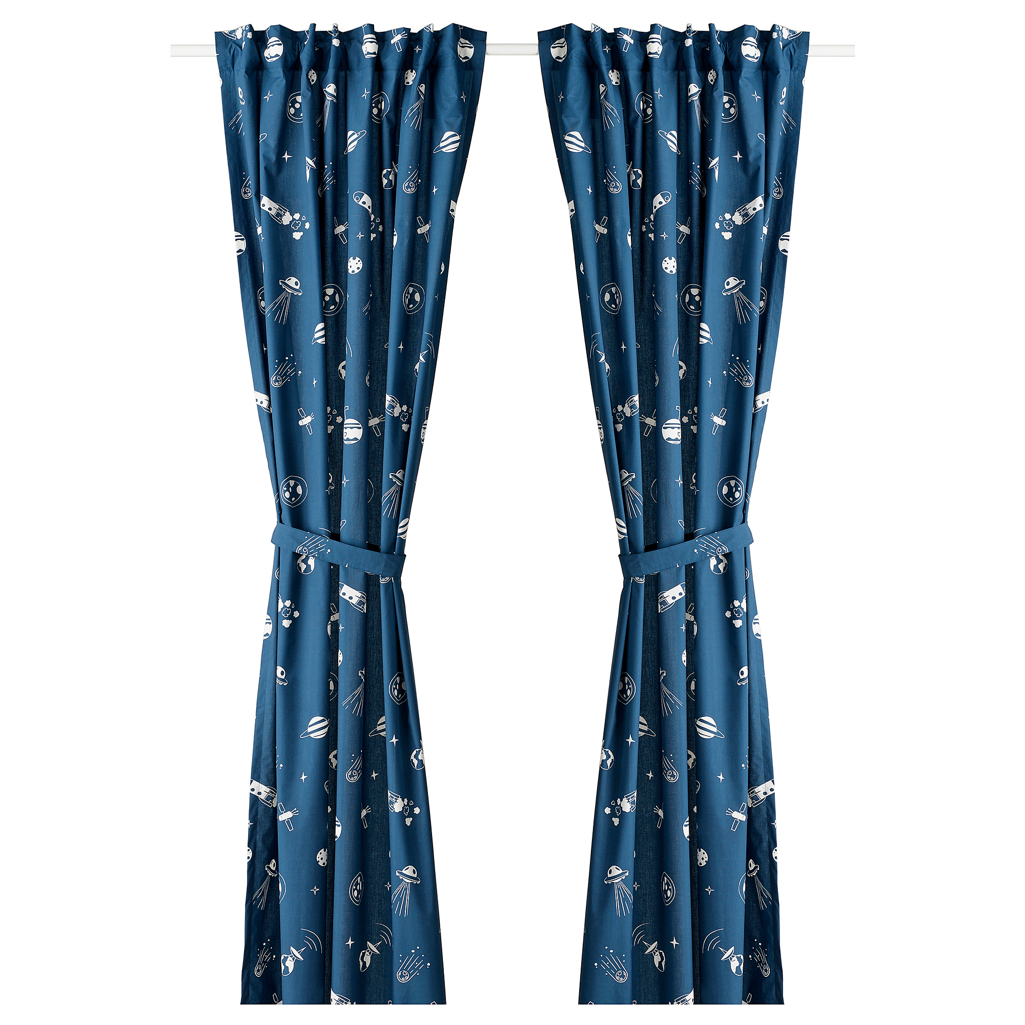 AFTONSPARV curtains with tie-backs, 1 pair