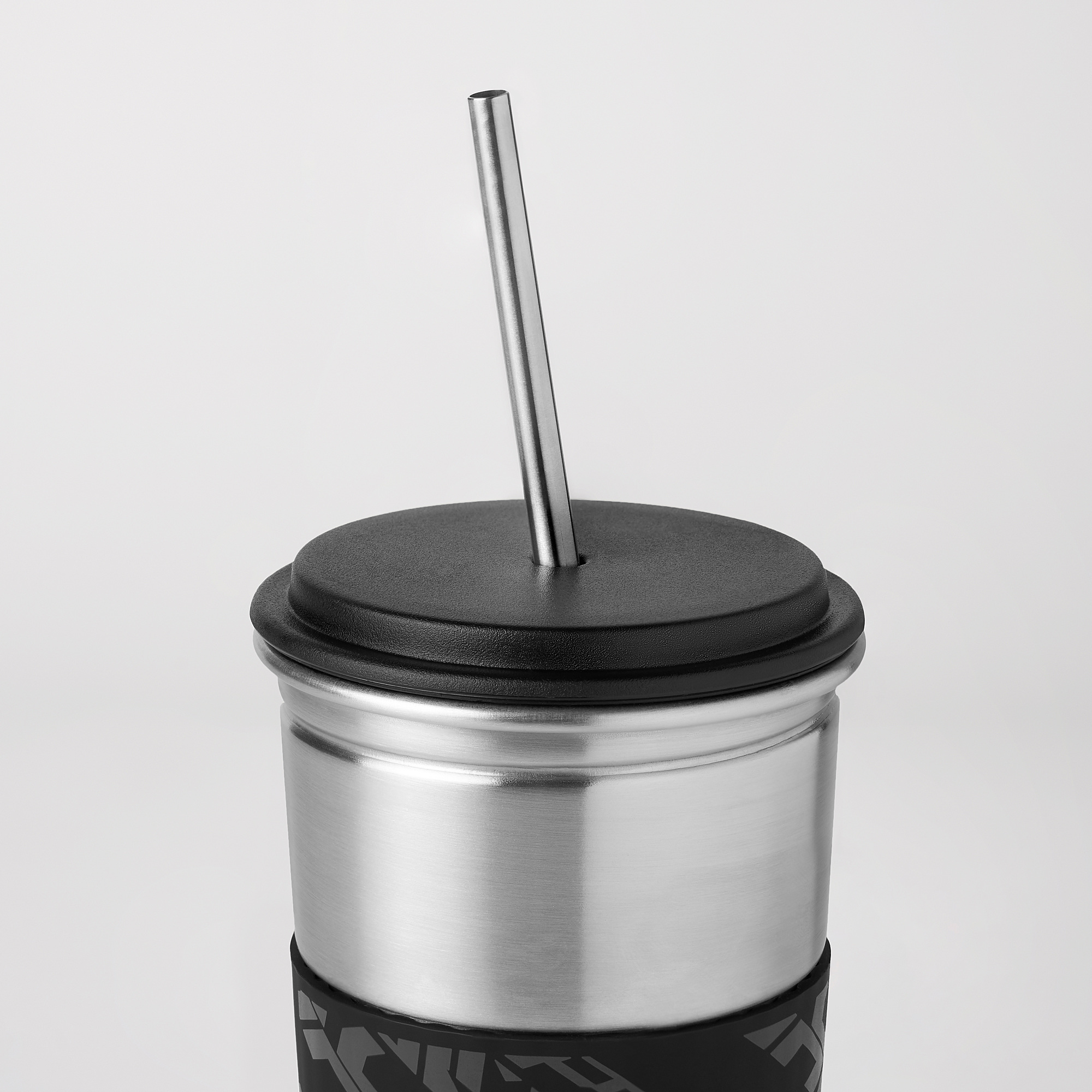 LÅNESPELARE mug with lid and straw