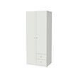 BRUKSVARA - wardrobe with 2 doors and 2 drawers, white, 79x57x201 cm | IKEA Taiwan Online - PE895737_S2 