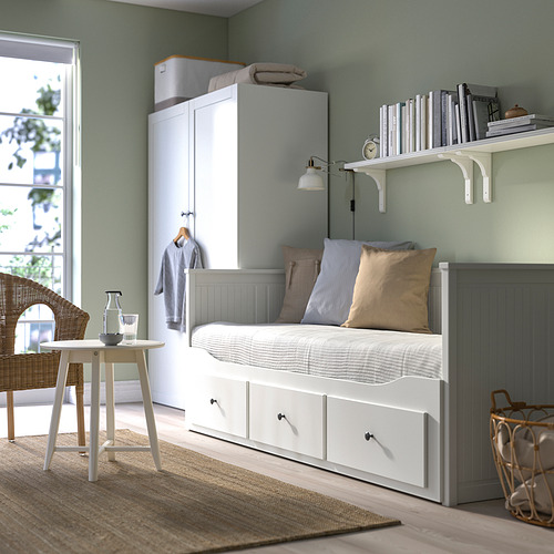 HEMNES - 坐臥兩用床框/3抽, 白色 | IKEA 線上購物 - PE857423_S4