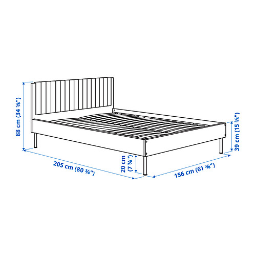 BRUKSVARA bed frame with 3 storage boxes