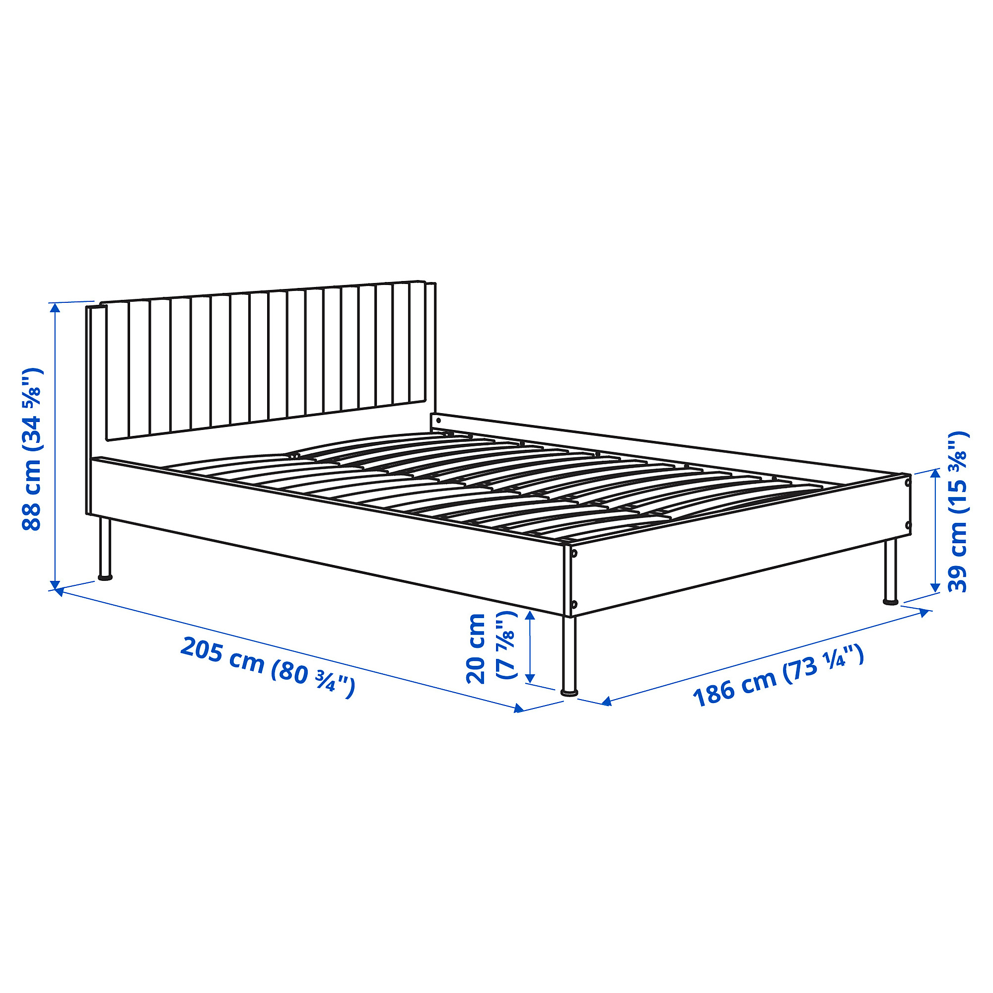 BRUKSVARA bed frame with 3 storage boxes