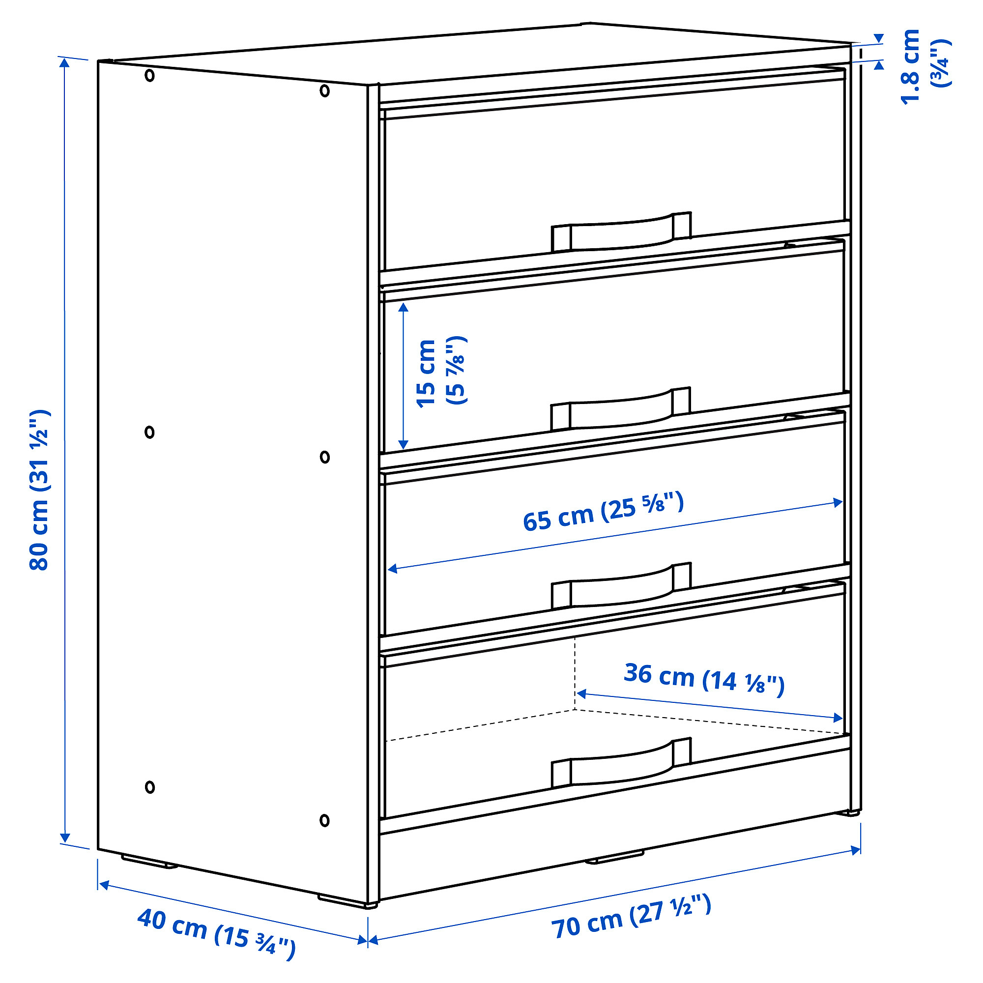 BRUKSVARA storage unit with 4 boxes