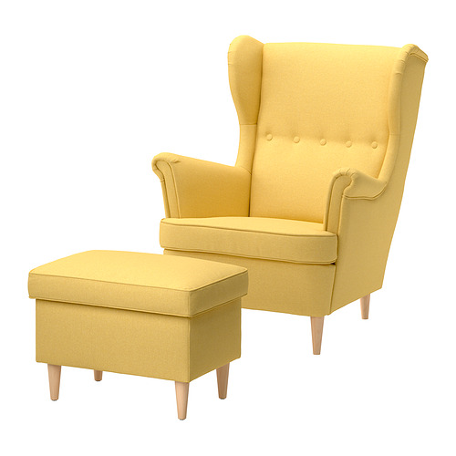 STRANDMON - 附椅凳扶手椅，Tibbleby 黃色 | IKEA 線上購物 - PE999889_S4