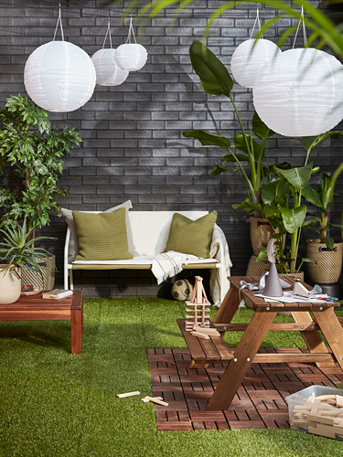 INGMARSÖ - 雙人座沙發 室內/戶外用, 白色 綠色/米色 | IKEA 線上購物 - PH175757_S4