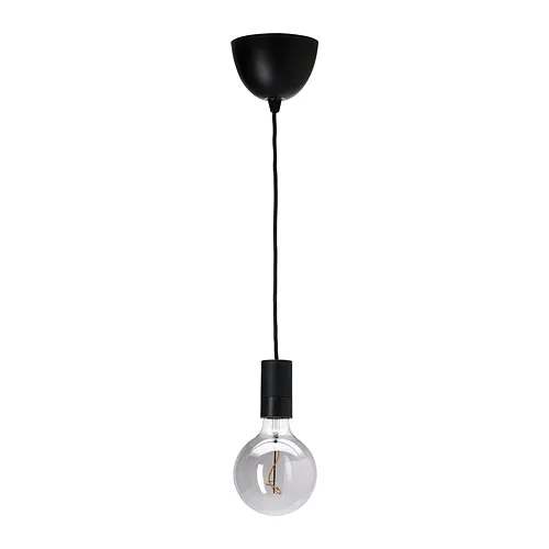 SUNNEBY/MOLNART - 吊燈, 黑色/球形 灰色/透明玻璃, 125 公厘 | IKEA 線上購物 - PE857403_S4
