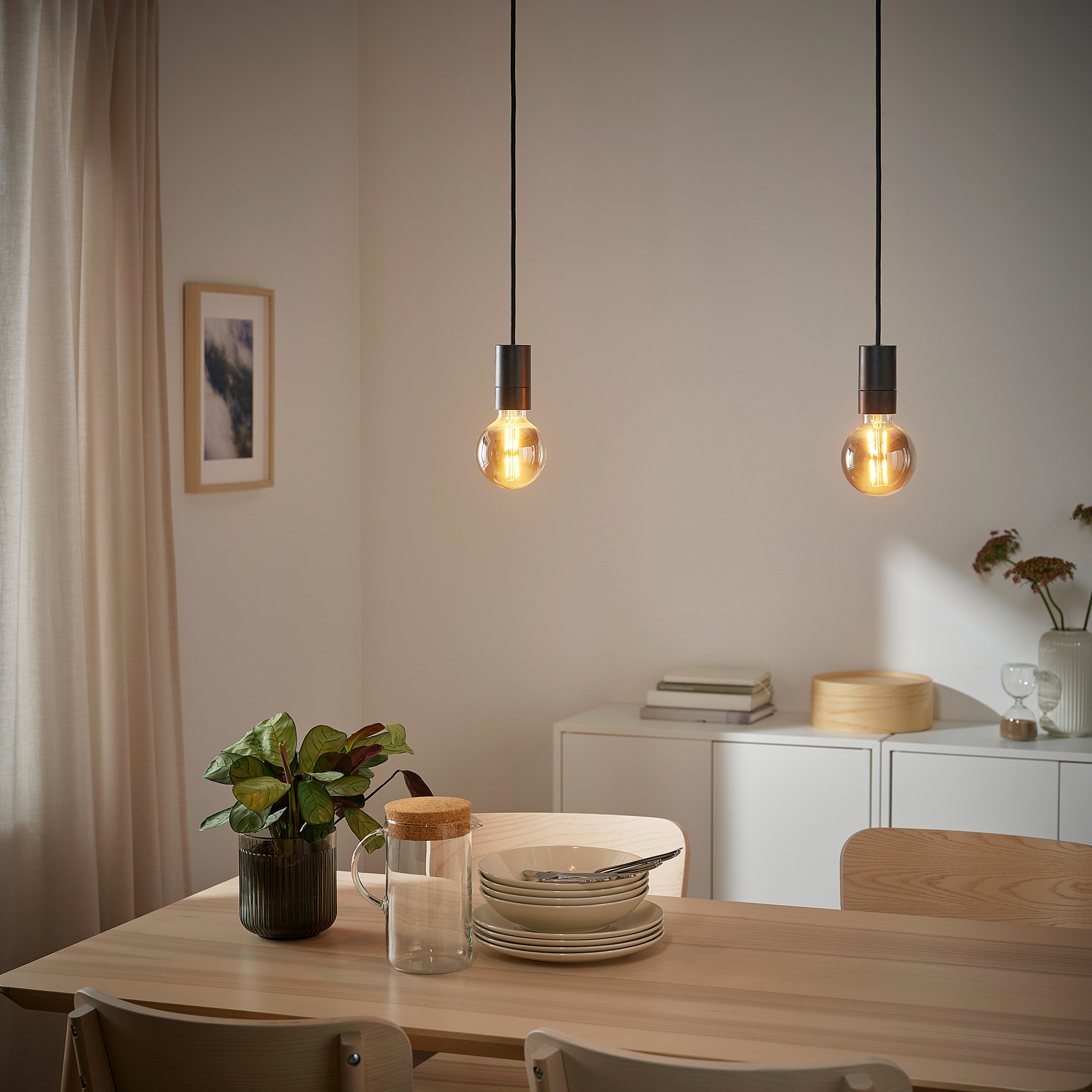 SUNNEBY/MOLNART pendant lamp with light bulb