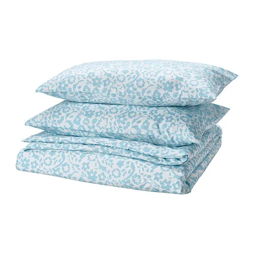 CYMBALBLOMMA - duvet cover and 2 pillowcases, white/blue, 200x200/50x80 cm | IKEA Taiwan Online - PE931267_S4