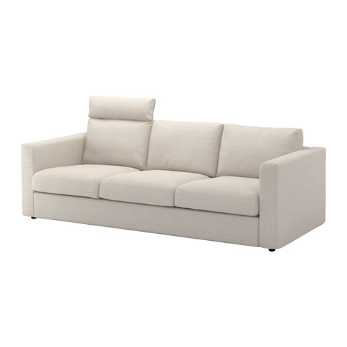 VIMLE - cover for 3-seat sofa, with headrest/Gunnared beige | IKEA Taiwan Online - PE675178_S4