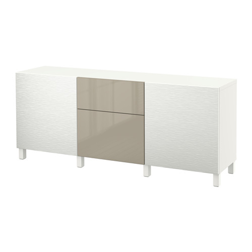 BESTÅ - storage combination with drawers, Laxviken white/Selsviken high-gloss/beige | IKEA Taiwan Online - PE554381_S4
