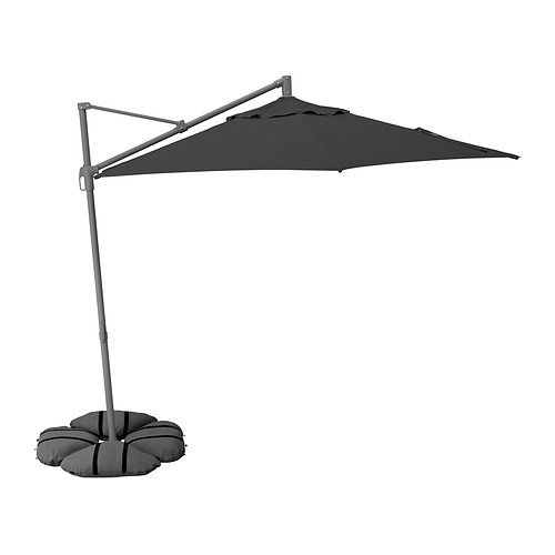 HISSÖ/IGGÖN - 掛傘附底座, 碳黑色/深灰色, 300 公分 | IKEA 線上購物 - PE961519_S4