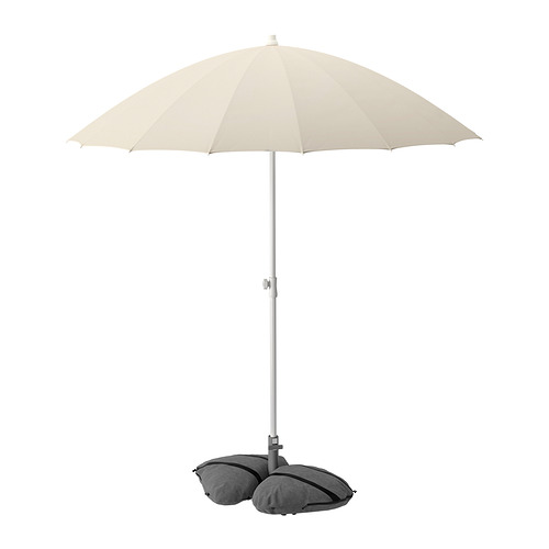 SAMSÖ/IGGÖN - 陽傘附底座, 傾斜式 米色/深灰色, 200 公分 | IKEA 線上購物 - PE961528_S4