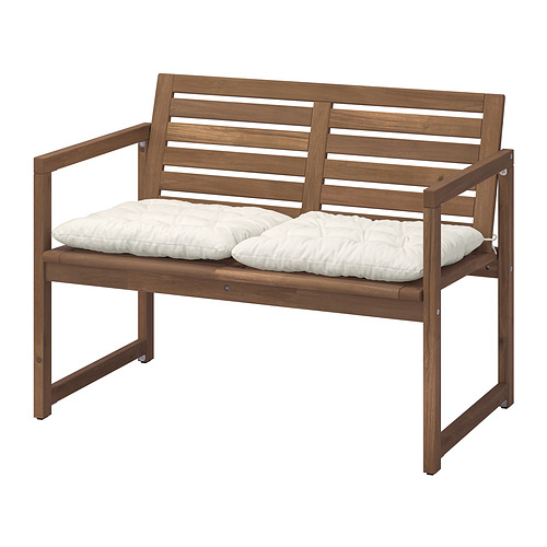 NÄMMARÖ - 背靠式長凳附靠枕, 淺棕色/Kuddarna 淺灰米色 | IKEA 線上購物 - PE961549_S4