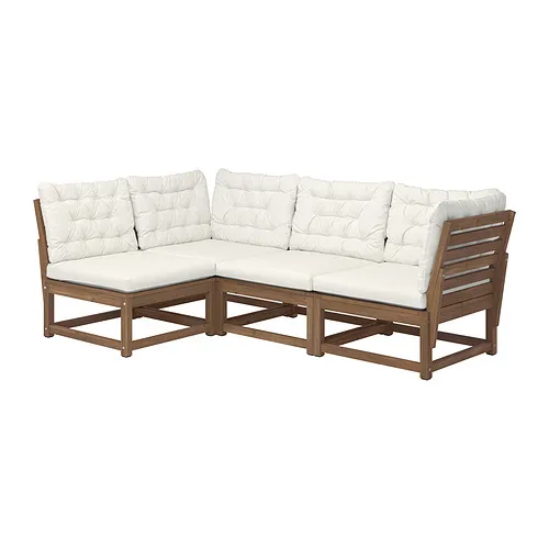 NÄMMARÖ - 三人座轉角沙發, 戶外用 淺棕色/Kuddarna 淺灰米色 | IKEA 線上購物 - PE961545_S4