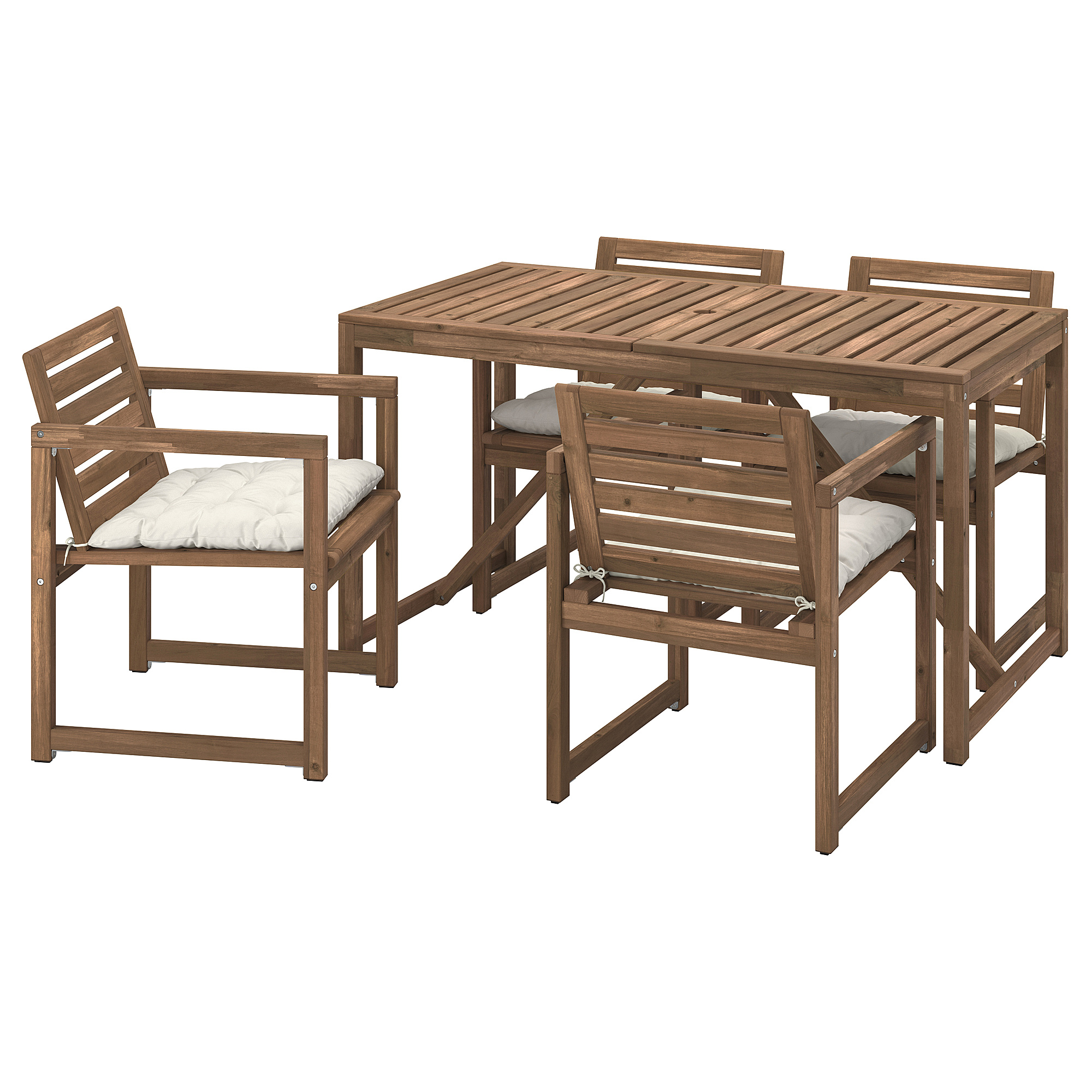NÄMMARÖ table+4 chairs w armrests, outdoor