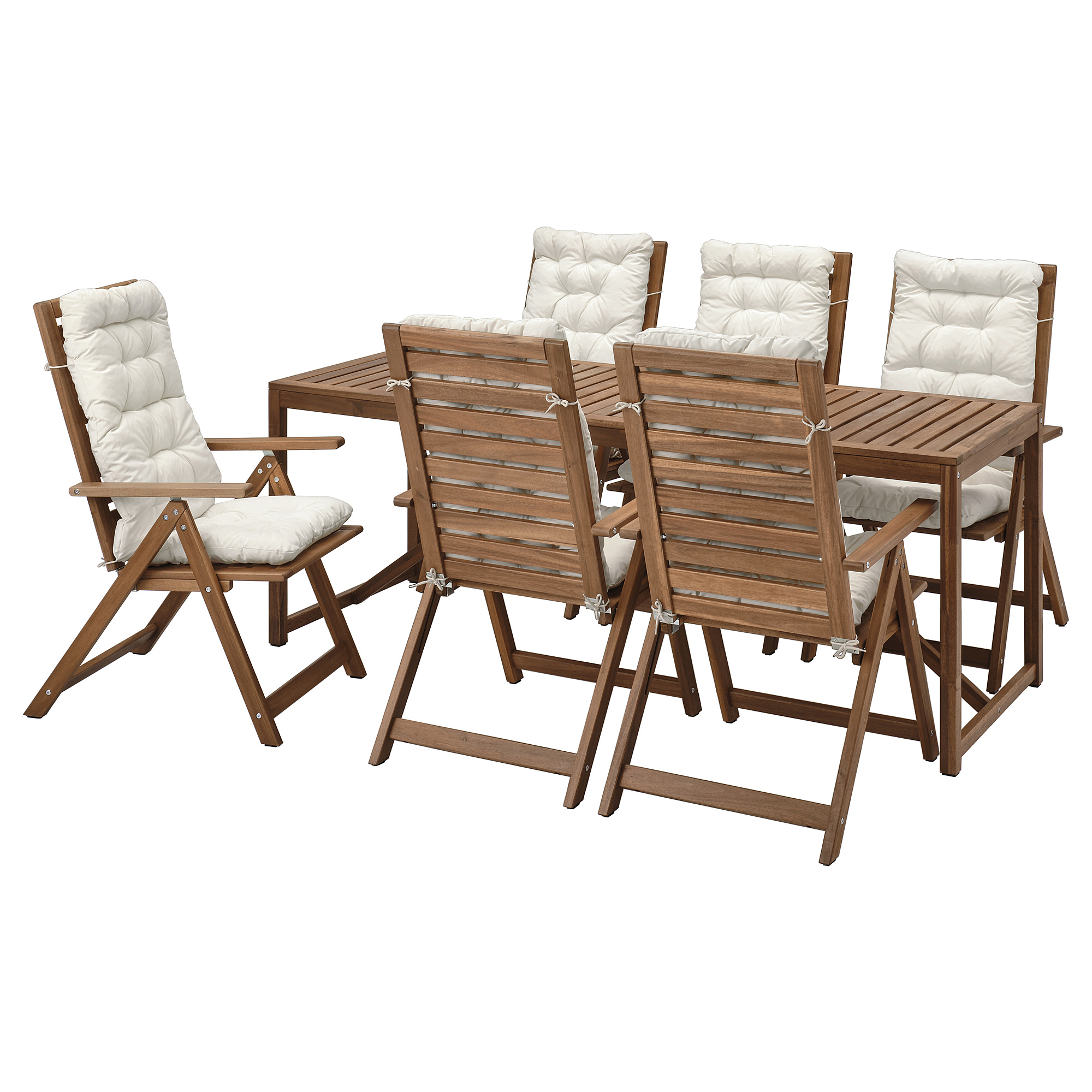 NÄMMARÖ table+6 reclining chairs, outdoor