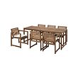 NÄMMARÖ table+6 chairs w armrests, outdoor