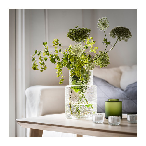 KONSTFULL - vase, clear glass/patterned | IKEA Taiwan Online - PE857633_S4