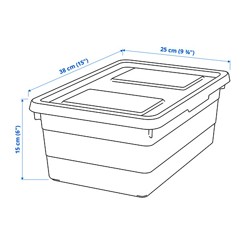 SOCKERBIT - storage box with lid, grey-green | IKEA Taiwan Online - PE814699_S4