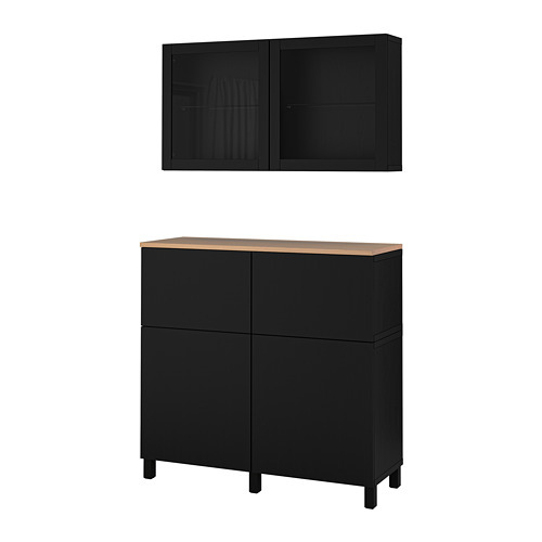 BESTÅ - storage combination w doors/drawers, black-brown Lappviken/Sindvik/Stubbarp black-brown clear glass | IKEA Taiwan Online - PE814709_S4