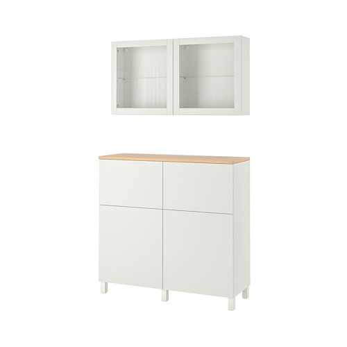 BESTÅ - storage combination w doors/drawers, white Lappviken/Sindvik/Stubbarp white clear glass | IKEA Taiwan Online - PE814711_S4
