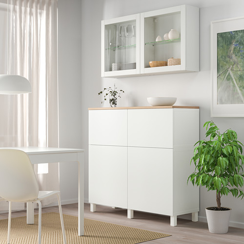 BESTÅ - storage combination w doors/drawers, white Lappviken/Sindvik/Stubbarp white clear glass | IKEA Taiwan Online - PE814716_S4
