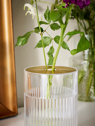 GRADVIS - 附金屬隔板花瓶, 透明玻璃/金色 | IKEA 線上購物 - PH182882_S4