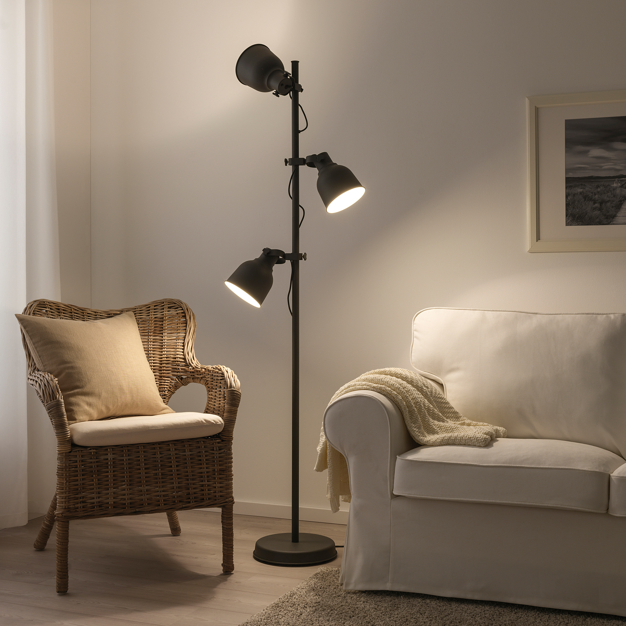 HEKTAR floor lamp with 3-spot