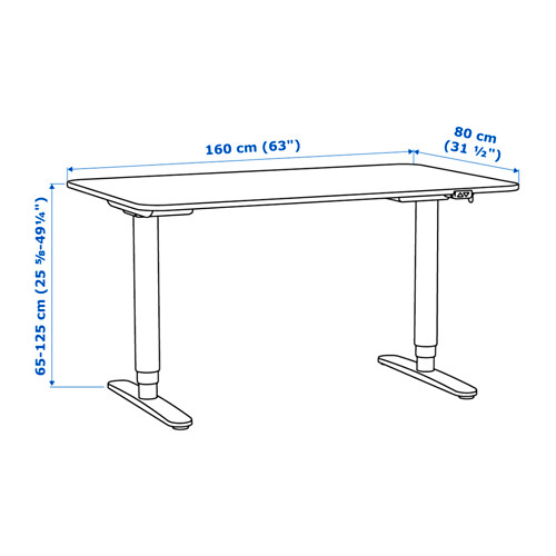 BEKANT - 電動升降式工作桌, 白色 | IKEA 線上購物 - PE618616_S4