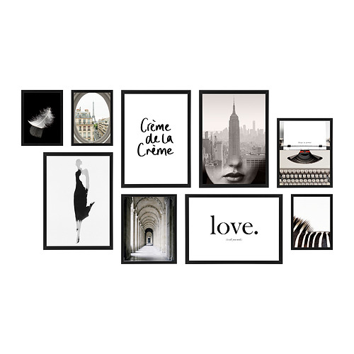 FISKBO - frame with poster, set of 9, crème de la crème | IKEA Taiwan Online - PE896218_S4